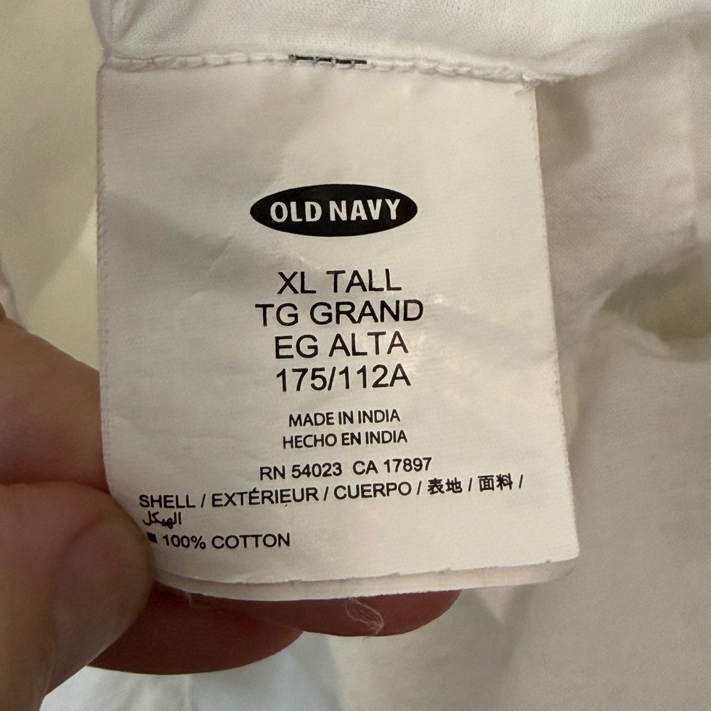 Old Navy Fit Flare Dress XL Tall White 100% Cotton Eyelet Smocked Back Lined - Picture 5 of 16